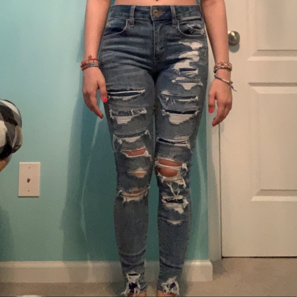Distressed American Eagle Jeans